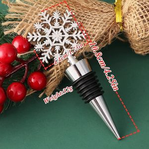 Christmas <b>Wine</b> Bottle Stopper Silver Snowflake Design Reusable Silicone <b>Wine</b> Stoppers Decorative Fresh Keeping Holidays - Product Image 6