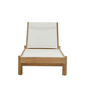 Jardín exterior Piscina Tumbona Madera de teca con tela Batyline-Gifta - Product Image 5