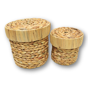 Juego de 2 Cestas de Jacinto de Agua Ecológicas Más Vendidas de Fábrica en Vietnam, Tejidas a Mano, Color Personalizado, Modernas, Plegables, Magnéticas - Product Image 1