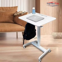 Unité mobile à roulettes inclinable et réglable en hauteur pneumatiquement pour canapé-lit, bureau à domicile, poste de travail pour ordinateur portable