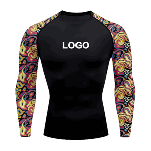 Stretch Training Rash Guard Compression Shirt Short Sleeve Custom Sublimation Breathable Sportswear for MMA <b>BJJ</b> and Gym - Product Image 5