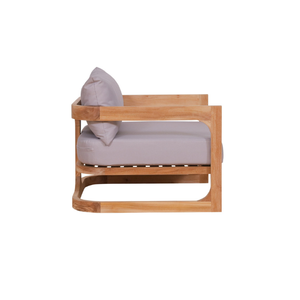 ชุดโซฟาเดี่ยวไม้สักดีไซน์ทันสมัยทนทานต่อสภาพอากาศสำหรับห้องนั่งเล่นในบ้านโรงแรมวิลล่าปาร์คเฟอร์นิเจอร์กลางแจ้ง - Product Image 3