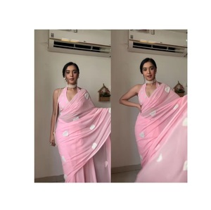 Tissu indien Georgette à la mode Saree Style Bollywood imprimé pour les mariages et les fêtes dans le monde entier - Product Image 1