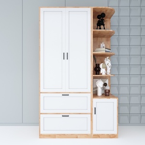 Módulo de Armario Independiente de Madera TQA68023 de Diseño Moderno con Estantes Decorativos Integrados para Dormitorio, Muebles para el Hogar - Product Image 3