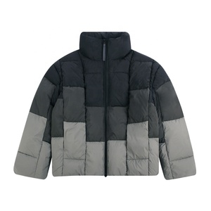 Chaqueta de Plumón para Hombre, con Cierre, Forrada, Personalizable, de Invierno, Cálida, a la Moda, Estilo Urbano, con Cuello Alto, Cortavientos, de Algodón - Product Image 1