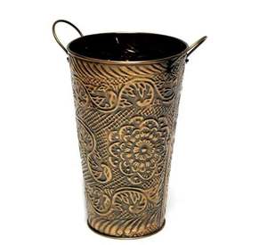 Jardinière de jardin en métal plaqué laiton personnalisé seaux à fleurs intérieurs et extérieurs de haute qualité pour la décoration Vases en métal - Product Image 1