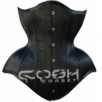 Soutien-gorge gothique pour femme, best-seller, sous-buste, à baleines, haute compression, maintien ferme, pour courbes généreuses, en satin noir respirant, brodé et orné de paillettes