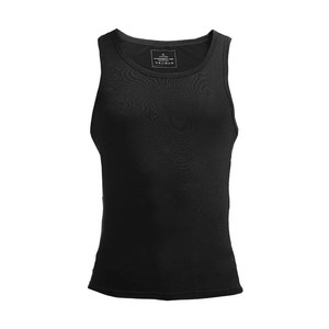 Débardeur homme mode été slim-fit haies sports fitness Modal à l'intérieur portant un maillot de corps blanc avec une base pour homme serré - Product Image 6