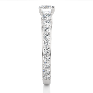 แหวนหมั้นมอยส์ซาไนต์ 2 กะรัต ประดับด้วยเงิน ดีไซน์บริดจ์สุดหรู - Product Image 4