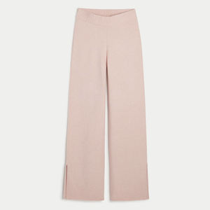 Conjuntos de dos piezas de invierno sólido de estilo informal de último diseño para mujer Sudadera con capucha de pantalón acampanado de cintura alta Precio al por mayor - Product Image 5