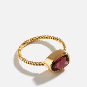 Bague en argent sterling plaqué or avec grenat rouge Constellation Ursa - Product Image 1