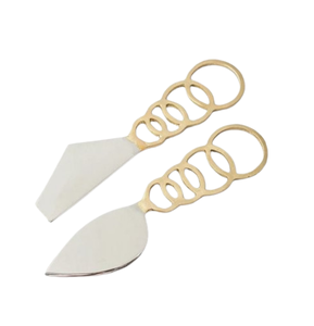 Couteau à fromage décoratif à manche en bois avec poignée polie en or sans danger pour la maison à un prix raisonnable - Product Image 5