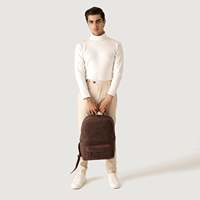 Distressed Vintage Brauner Leder-Laptop-Rucksack