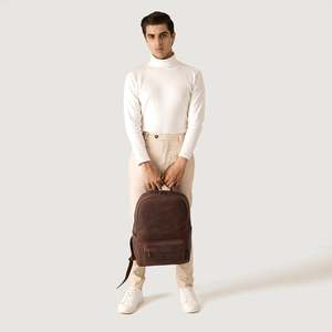 Distressed Vintage Brown Leather <b>Laptop</b> <b>Backpack</b> - Product Image 2