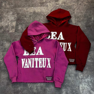 Chándal personalizado, pantalones de chándal, conjunto de chándal, Conjunto de sudadera con capucha y pantalones de chándal acampanados lavados con ácido desgastado bordado - Product Image 6