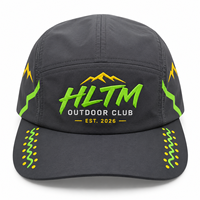 Casquette de baseball noire pour tous les jours, en coton et nylon, 5 panneaux, impression personnalisée, légère, réglable, pour les voyages en plein air, décontractée, unisexe