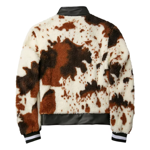 แจ็คเก็ตผู้ชายแบบสั่งทำพิเศษ คอตั้ง ซิป ผ้าขนสัตว์ผสมหนัง PU กันน้ำ กันลม สำหรับฤดูหนาว ขายส่ง - Product Image 6