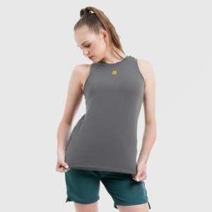 เสื้อกล้ามสีเทาเข้ม ระบายอากาศได้ดี ผลิตจากผ้าถัก ให้ความสบายเมื่อสวมใส่ - Product Image 1