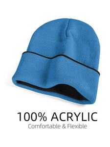 หมวกบีนนี่สำหรับผู้ชายหมวกผ้าถักแจ็คการ์ดสำหรับฤดูหนาวโลโก้ตามสั่ง - Product Image 4