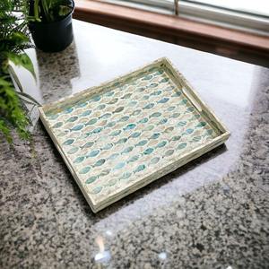 Meilleur choix pour un plateau de service écologique Conceptions personnalisées Plateau rond en nacre Plateau pour le ramadan Plaques pour le chargeur Décor varié OEM - Product Image 2