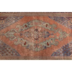 Alfombra Turca de 4.2x8 pies, Alfombra Vintage Decorativa, Alfombra Geométrica Bronce - Product Image 5