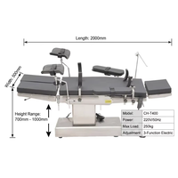 Table d'opération chirurgicale électrique CH-T400, trois fonctions réglables, acier inoxydable 304, lit d'opération hospitalier, table de bloc opératoire