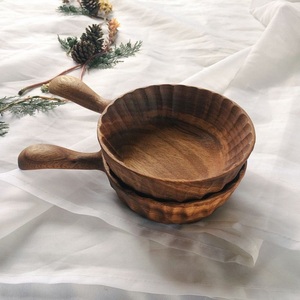 Tazón para servir ensalada de madera Natural hecho a mano personalizado raíz tallada con textura pulida para el hogar o restaurante para acampar - Product Image 5