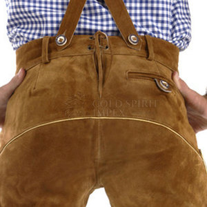 Lederhosen สำหรับผู้ชายสไตล์สตรีทชั้นสูงที่มีลวดลายทึบดีไซน์ตามสั่งมาใหม่ออนไลน์ - Product Image 6