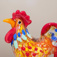 Figurine de coq en verre moderne faite à la main, presse-papiers en cristal Art Déco, décoration pour la maison, le bureau ou le tableau de bord de voiture