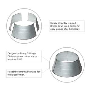 2021 Decoraciones para árboles de Navidad 26 "D Collar de árbol de metal galvanizado Falda de árbol de metal Cubierta de base de árbol Navidad decorativa - Product Image 3