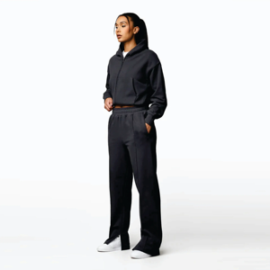 Sudadera con capucha FZ Loopback Shadow de peltre oscuro para mujer, con cremallera completa recortada, acabado lavado, transpirable, 65% algodón, 35% poliéster - Product Image 5