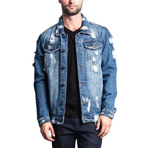 CLAW INTERNATIONAL veste en jean Vintage délavée à l'acide pour hommes bouton montant avant en détresse veste de camionneur toile tissu haute rue - Product Image 4