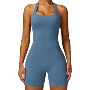 Mono corto de una pieza ajustado gimnasio deportes Yoga monos para mujer ropa deportiva ropa de entrenamiento - Product Image 2