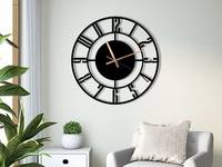 Jam Dinding Mekanik Kayu Rustic Eropa Vintage 12-Inci, Tampilan Jarum MDF, Desain Antik Sederhana, Art Deco, Dekorasi Rumah Diwali