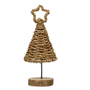 Wholesaler ODM Customize Seagrass <b>Christmas</b> <b>Tree</b> with Wooden <b>Base</b> <b>for</b> <b>Christmas</b> Decorative Table Fall Decoration Made in Vietnam - Product Image 4