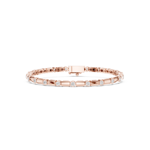 Professional B2B Supply India 18K <b>Solid</b> Rose <b>Gold</b> Unisex Luxury Certified Bracelet with Lab Grown Brilliant Cut Diamonds - Product Image 6
