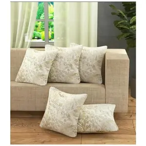 Sarung Bantal Katun Murni Dicetak Warna Krem Grosir Harga Bagus MOQ Rendah Mewah Lucu Emas Dicetak Sarung Bantal Sofa