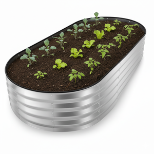 Maceta de jardín elevada de metal ovalado personalizable, maceta elevada para exteriores, productos al por mayor de fábrica de decoración para el hogar y el jardín - Product Image 1