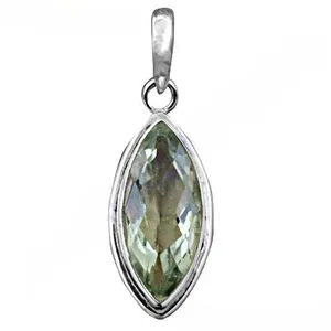 Colgante Geométrico de Piedras Preciosas en Oro Rosa de 18K y Platino para Mujer, Plata 925 con Rodio, con Amatista Verde, Diamante y Perla - Product Image 1