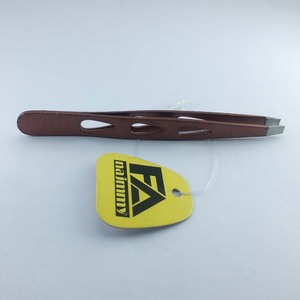 Pince à épiler à sourcils pointe droite poignée de revêtement en poudre d'acier inoxydable produits de vente chauds - Product Image 5