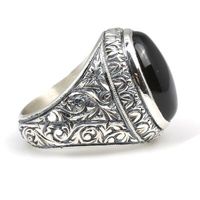 Bijoux faits main en argent 925, opale éthiopienne de coupe ovale délicate, motif géométrique Elii Kalemli, pour homme, usage quotidien, Yzk 2.0x1.5cm