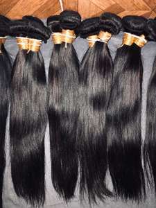 Venta al por mayor 100% de cutículas alineadas Remy cabello humano virgen paquetes de hueso recto 10A-15A indio crudo suave agua onda estilo vendedores - Product Image 6