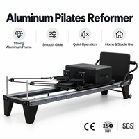 Reformer Pilates Aluminium Putih Portabel, Tahan Lama, dan Dapat Disesuaikan untuk Penggunaan di Rumah dan Studio Pilates, Manfaat Kesehatan untuk Semua Tingkat Kebugaran