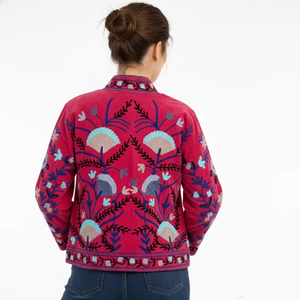 <b>Jacket</b> Suzani <b>Women's</b> Autumn Knitted <b>Velvet</b> Elegant Long Sleeve Casual Outwear Textured Fashion Coat - Product Image 2