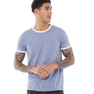100% algodón orgánico hombres sólido estilo callejero camisetas manga Cuello Blanco tela de alta calidad secado rápido transpirable - Product Image 6