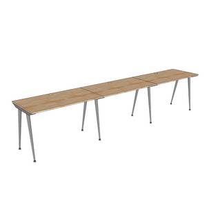 Mesa de Centro Minimalista de 3 Plazas, 360x60cm, Madera de Caucho con Patas de Hierro HBCO061 - Product Image 6