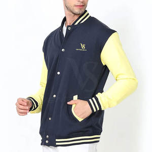 Blousons d'hiver pour hommes grande taille 2025 style Letterman, col montant, en toile, avec logo frontal et doublure polaire pour l'extérieur - Vente en gros - Product Image 3