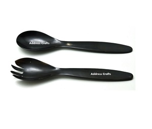 Nuevo estilo europeo, cucharas de cuerno negro Natural, servidor de ensalada hecho a mano para alimentos y bebidas, uso doméstico en Hotel por dirección, manualidades - Product Image 1