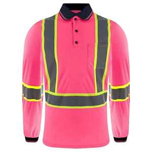 Camisetas Polo de Alta Visibilidad con Diseño Personalizado al por Mayor, Tallas Grandes, con Cinta Reflectante, Mangas Cortas, Secado Rápido, para Trabajo - Product Image 3