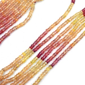 16 pouces AAA + perles de saphir ombré jaune naturel de qualité perles de pierre rondelle à facettes taille 2-3mm cadeau pour ses perles Songea - Product Image 4